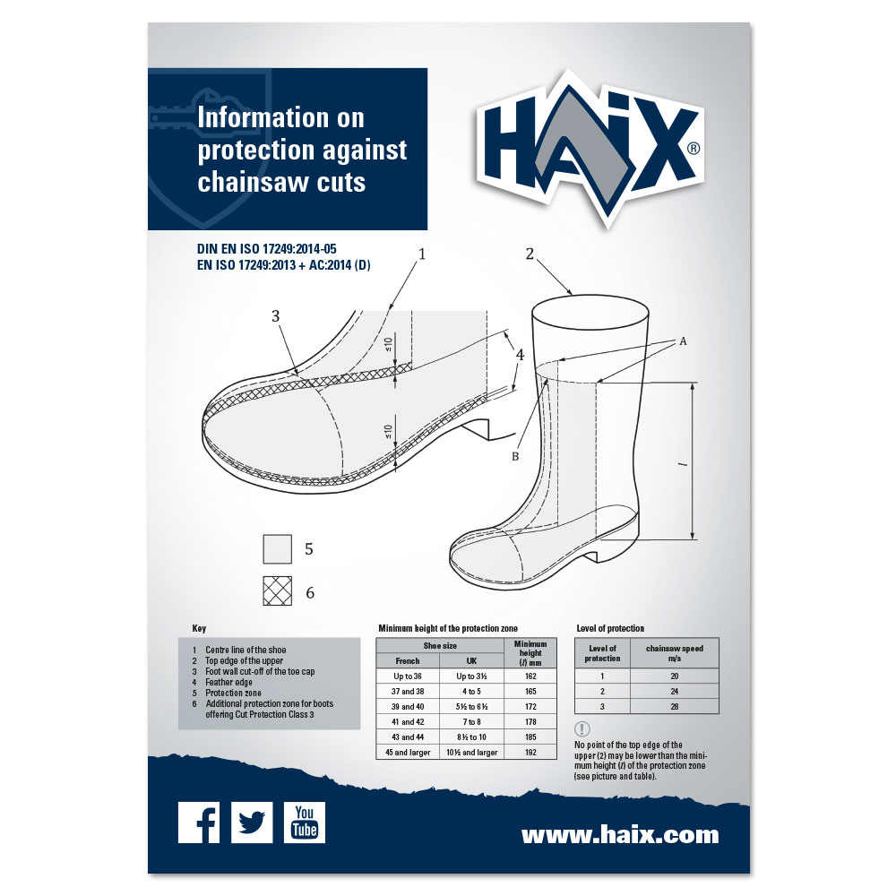 Poster Protection against chainsaw cuts EN